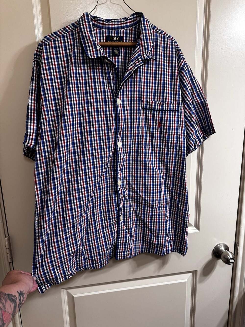 Polo Ralph Lauren Men's Plaid Woven Pajama Top Button-Up Shirt